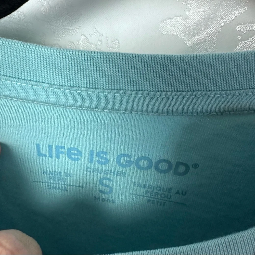 Life Is Good Blue Short Sleeve Tee with Beach Graphic - Picture 3 of 6